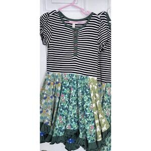 Matilda Jane Joanna Gaines Farmland Frolic Short Sleeve Dress Girls Size 6 Goats